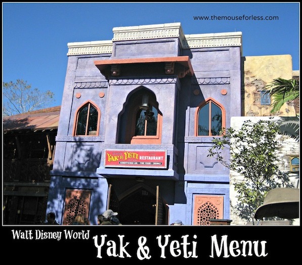 Yak and Yeti Restaurant Menu | Disney's Animal Kingdom