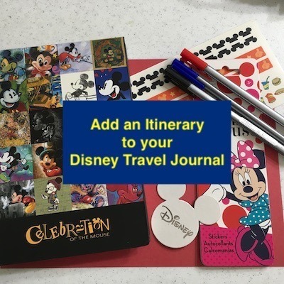 Add an Itinerary to your Disney Travel Journal