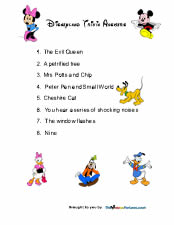Disney Picture Quiz Printable Quiz