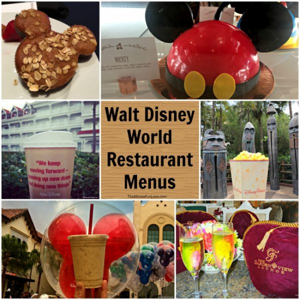 Walt Disney World Menus / Menus de restauration Marjolein