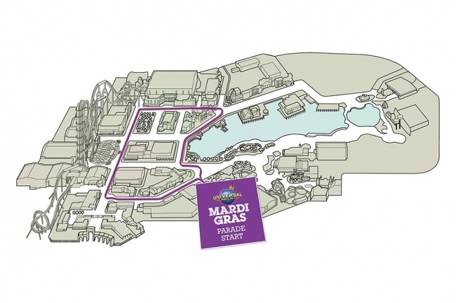 universal orlando mardi gras parade route