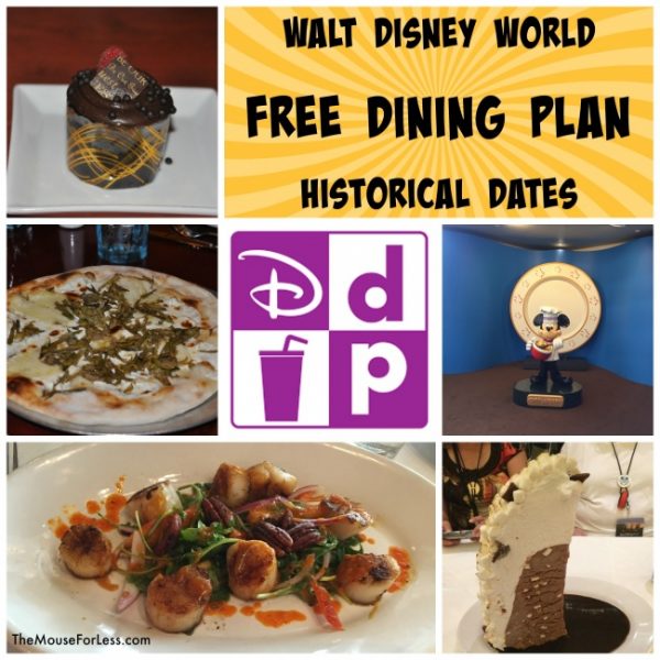 Historical Dates for Disney Free Dining Walt Disney World Resort