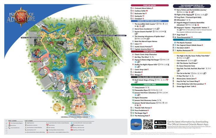 Universal Island Of Adventure Map