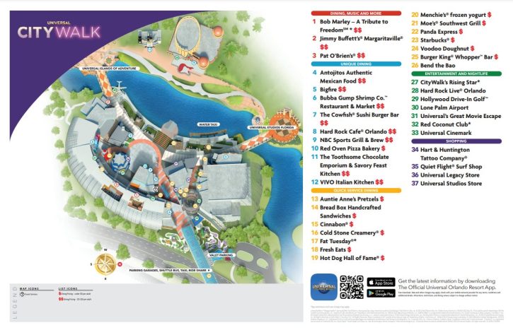 universal citywalk orlando map